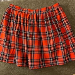 MONKI Red Plaid Skirt